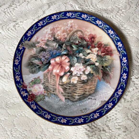 Lena Liu’s “Basket Bouquets” Plate by WS GEORGE - Flower Basket Scenes - Picture 6 of 12